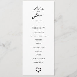 Personalisiertes Hochzeitsprogramm für Herz Programm