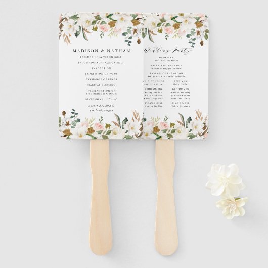 Personalisiertes Hochzeitsprogramm für Wasserfarbe Fächer (Vorne und Hinten)