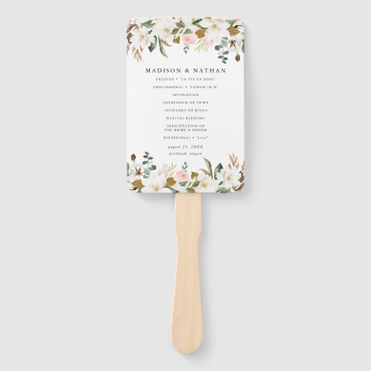 Personalisiertes Hochzeitsprogramm für Wasserfarbe Fächer (Vorderseite)