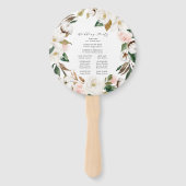 Personalisiertes Hochzeitsprogramm für Wasserfarbe Fächer (Rückseite)