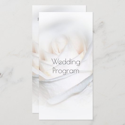 Personalisiertes Hochzeitsprogramm für White Rose (Vorne/Hinten)