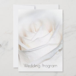 Personalisiertes Hochzeitsprogramm für White Rose Einladung