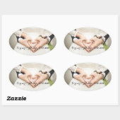 Personalisiertes Hochzeitssemble für immer und imm Ovaler Aufkleber (Blatt)