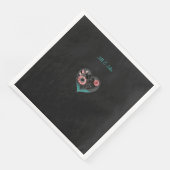 Personalisiertes Hochzeitsservietten-Herz mit Name Serviette (Ecke)