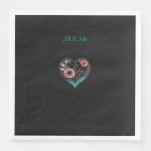 Personalisiertes Hochzeitsservietten-Herz mit Name Serviette (Vorderseite)