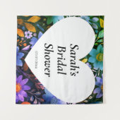 Personalisiertes Hochzeitsshower-Wandposter Wandteppich (Vorderseite (Horizontal))