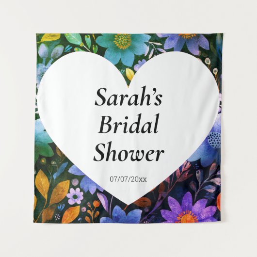 Personalisiertes Hochzeitsshower-Wandposter Wandteppich (Vorderseite)