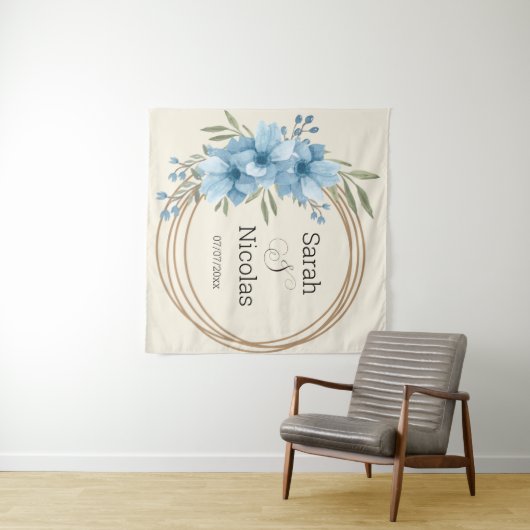 Personalisiertes Hochzeitsshower-Wandposter Wandteppich (Beispiel (Horizontal))