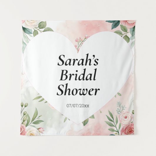 Personalisiertes Hochzeitsshower-Wandposter Wandteppich (Vorderseite)