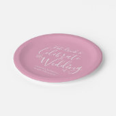 Personalisiertes Hochzeitsskript Pappteller (Schrägansicht)