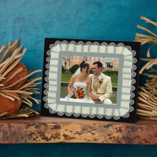 Personalisiertes Hochzeitsstift Foto Elfenbeinrahm Fotoplatte (Seite)