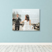 Personalisiertes Hochzeitsstift Foto & Vows Canvas Leinwanddruck (Insitu (Holzboden))