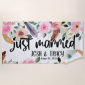 Personalisiertes Hochzeitsstipendium Verlobung Bra Strandtuch (Vorderseite)