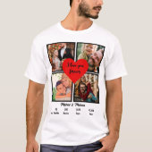 Personalisiertes Hochzeitstag 4 FotoCollage T-Shirt (Vorderseite)