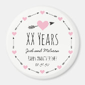 Personalisiertes Hochzeitstag - Herz und Pfeile Magnet (Vorne)