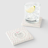 Personalisiertes Hochzeitstag - Herz und Pfeile Steinuntersetzer (Seitenansicht)