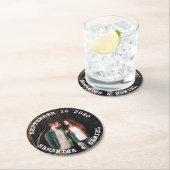 Personalisiertes Hochzeitstag und Foto Runder Pappuntersetzer (Vor Ort)