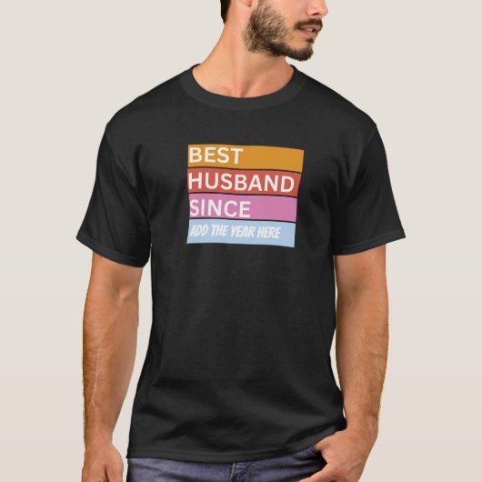 Personalisiertes Hochzeitstag von Custom Husband T-Shirt (Vorderseite)