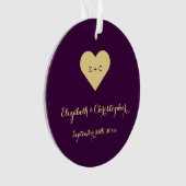 Personalisiertes Hochzeitstil-Monogramm-Herz Ornament (Vorderseite)