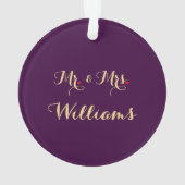 Personalisiertes Hochzeitstil-Monogramm-Herz Ornament (Rückseite)