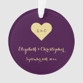 Personalisiertes Hochzeitstil-Monogramm-Herz Ornament (Vorderseite)