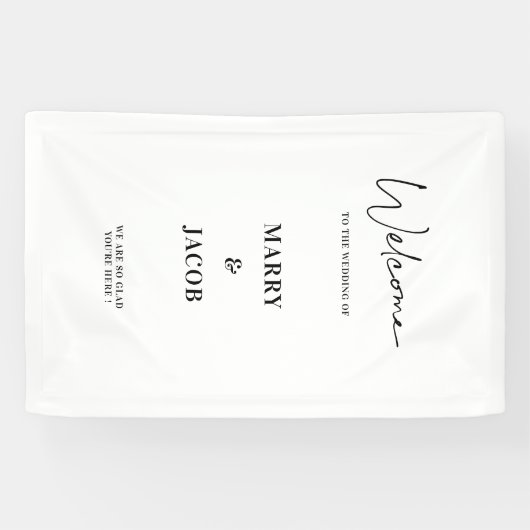 Personalisiertes Hochzeitstil Probe Party Willkomm Banner (Horizontal)