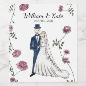 Personalisiertes Hochzeitsweinlabel Weinetikett (Einzelnes Label)