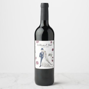 Personalisiertes Hochzeitsweinlabel Weinetikett