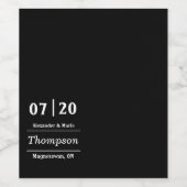 Personalisiertes Hochzeitsweinlabel Weinetikett (Einzelnes Label)