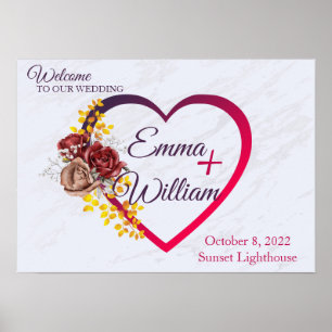 Personalisiertes Hochzeitswillkommensschild Poster