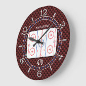 Personalisiertes Hockey-Eisbahnen-Diagramm-rote Große Wanduhr (Winkel)