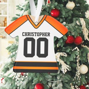Personalisiertes Hockey-Trikot in Orange und Schwa Ornament