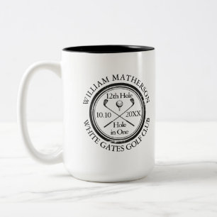 Personalisiertes Hole-in-One-Golf-Foto Zweifarbige Tasse