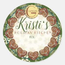 Personalisiertes Holiday Baking Lebkuchen Runder Aufkleber