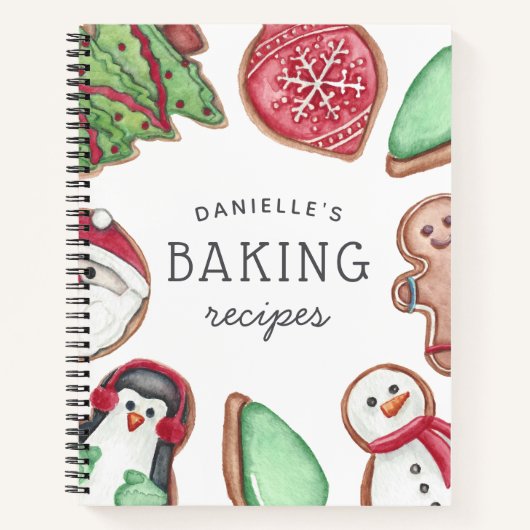 Personalisiertes Holiday Cookie Backrezeption Notizblock (Vorderseite)