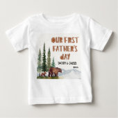 Personalisiertes Holz 1. Vatertag Baby T-shirt (Vorderseite)