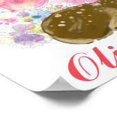 Personalisiertes Holz Blumendekor Kinderzimmer Poster (Ecke)