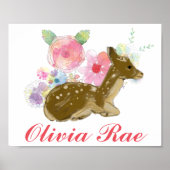 Personalisiertes Holz Blumendekor Kinderzimmer Poster (Vorne)