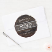 personalisiertes Holz, Metall und Leder Runder Aufkleber (Umschlag)