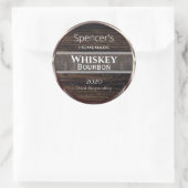 personalisiertes Holz, Metall und Leder Runder Aufkleber (Tasche)