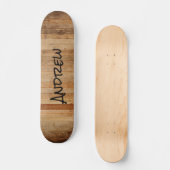Personalisiertes Holz Rustikales Land braunes Schw Skateboard (Vorderseite)