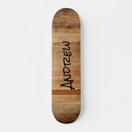 Personalisiertes Holz Rustikales Land braunes Schw Skateboard (Vorne)