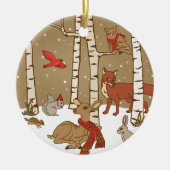 Personalisiertes Holz Weihnachtsgeschenk Keramik O Ornament (Vorne)