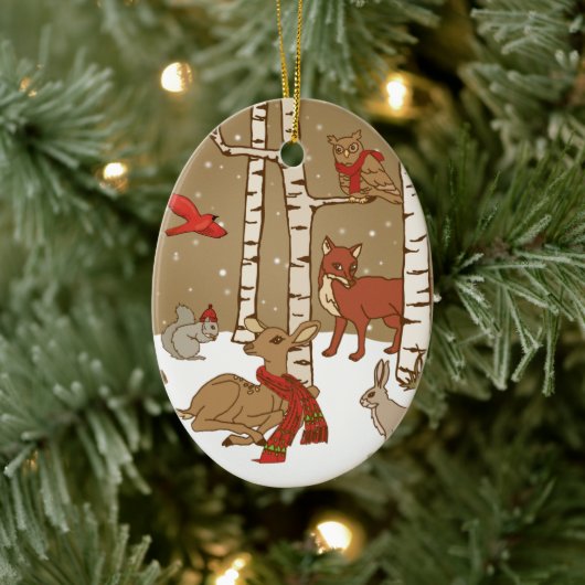 Personalisiertes Holz Weihnachtsgeschenk Keramik O Ornament (Baum)