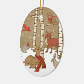 Personalisiertes Holz Weihnachtsgeschenk Keramik O Ornament (Links)
