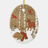 Personalisiertes Holz Weihnachtsgeschenk Keramik O Ornament (Vorne)