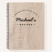 Personalisiertes Holzkorn hausgemacht mit Liebe Re Notizblock (Vorderseite)