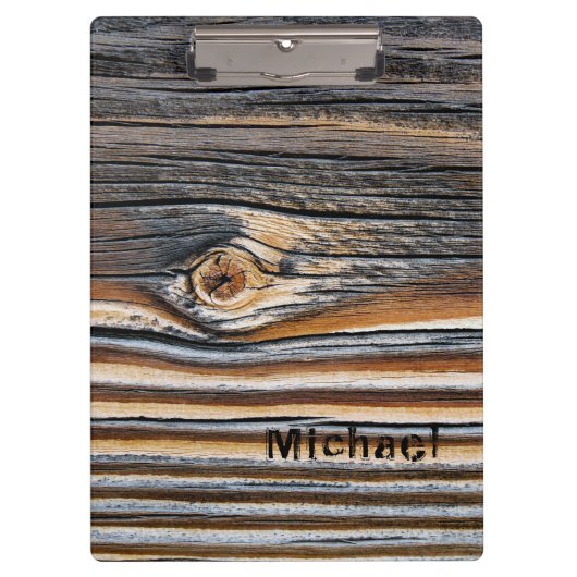 Personalisiertes Holzkörnmuster Klemmbrett (Vorderseite)