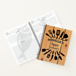 Personalisiertes Holzrezeptbuch Notizblock