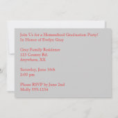 Personalisiertes Homeschoolers Abschluss-Party Einladung (Rückseite)